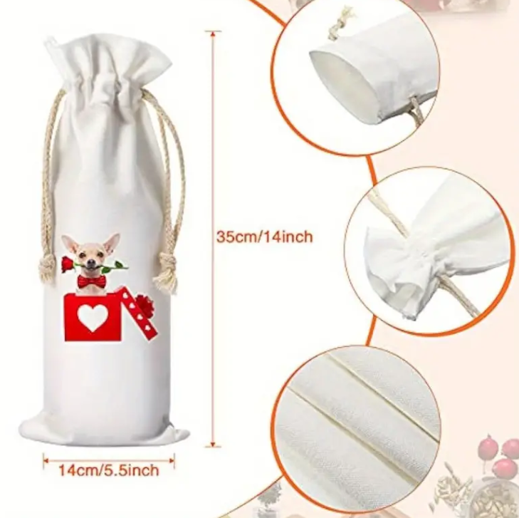 Canvas wine bag