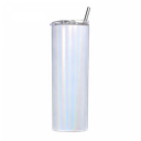 20oz Stainless Steel Tumbler Straw & Lid - Shimmer White