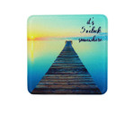 Glass Coaster - 3.94" - Square w/Chinchilla Finish