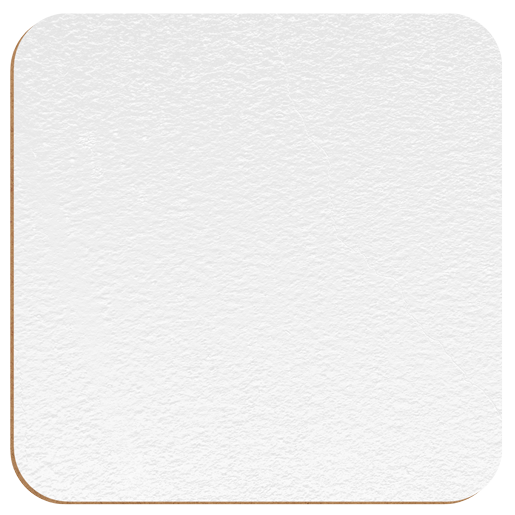 White square textured hardboard coaster