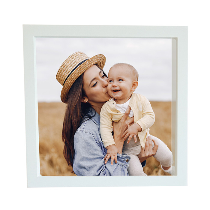 White Coated Wood Square Frame 8.26"X8.26" 