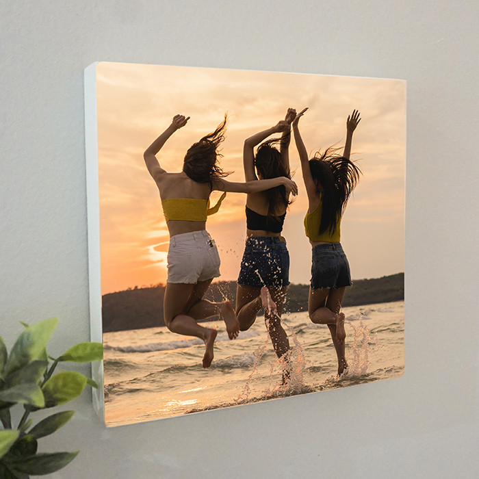 White Coated Wood Photo Block 7.16"X7.16"