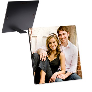 Photo Panel - 6" x 6" - Gloss White w/Kickstand Easel - Hardboard