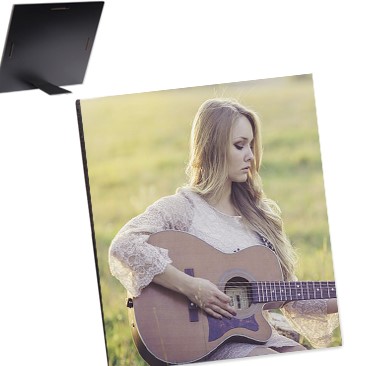 Photo Panel - 10" x 10" - Semi-Gloss White w/Kickstand Easel - Hardboard