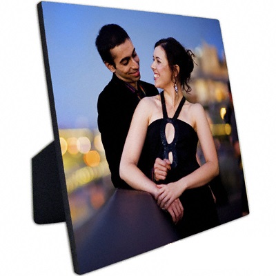 Photo Panel - 10" x 10" - Gloss White w/Easel - Hardboard
