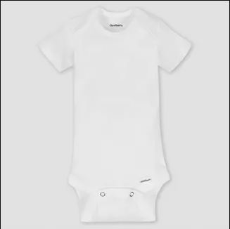 [SS-GERBERONESIESWhite0-3M] Gerber Onesies  (0-3M, White)