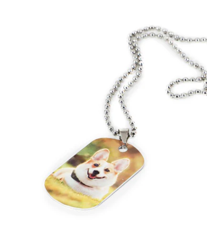 Aluminium ID tag necklace - 2-sided 