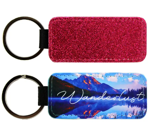 Keychain, PL, 1S, Hot pink, Rectangle 1.4"X3" 