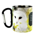 Mug 10oz white w/ black carabiner handle