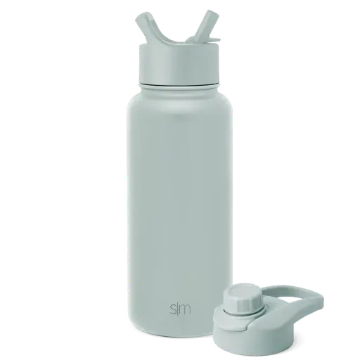 [SS-SLMSUMMIT32OZ-SAGE] SLM Summit Water Bottle with Straw Lid and Chug Lid 32OZ- Sea Glass Sage