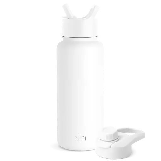 [SS-SLMSUMMIT32OZ-WHITE] SLM Summit Water Bottle with Straw Lid and Chug Lid 32OZ- Winter White